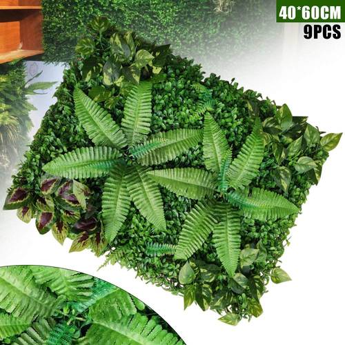 Awakesdream 6 piezas Panel de pared de plantas verdes artificiales con de flores de , de boj para uso en exteriores, valla de privacidad artificial, decoración de pared de de flores artificiales, decoración de X Cm