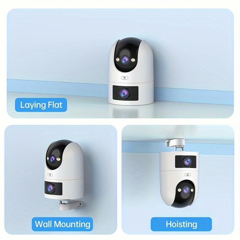 [JOOAN] 360° Panoramic Dual-Lens Camera | No-Dead-Angle Dual-Lens Shooting And 1296P Full HD Picture | Electronic Fence And Sound Detection with Automatic Tracking | Day And Night Full-Color with 5G Dual-Band Wifi Connectivity | AP Hotspot Offline M