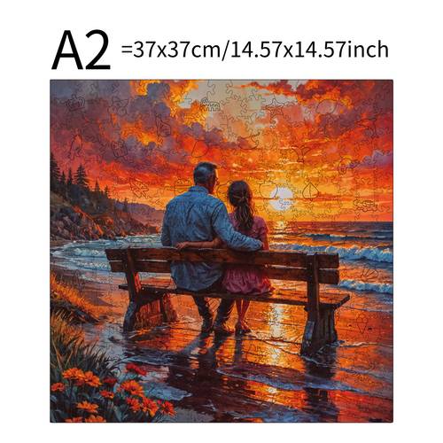 502pcs square wooden puzzle coastal at sunset age 14 thanksgiving halloween christmas and birthday gift hell difficulty