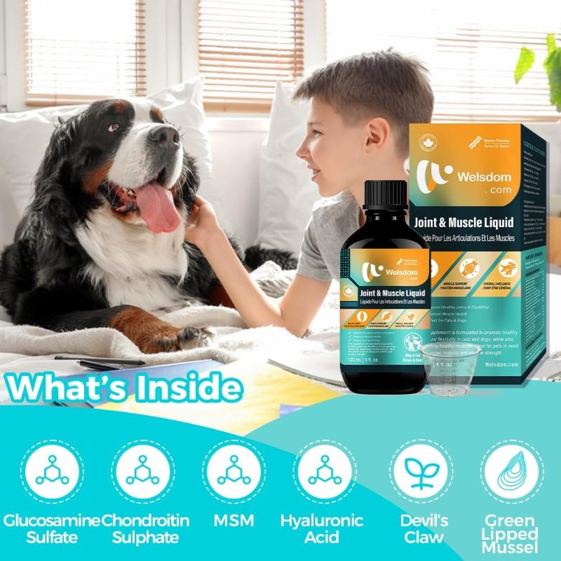 Pets Joint Muscle - 120Ml Comprehensive Joint Support Cats Dogs Natural Inflammatory Mobility Enhancement Easy-To-Administer Supplement
