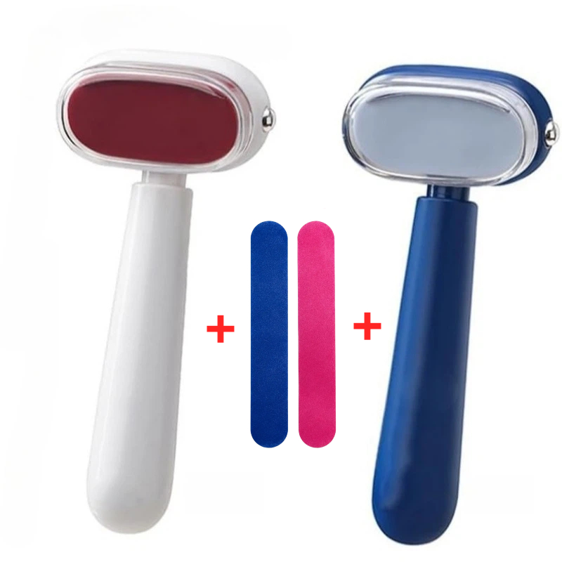 TEMU 4pcs Set (2pcs 2026 New Double-sided Foot Removers And 2pcs Nail Polishing Files), Double-sided Foot Remover With Replaceable Stainless Steel ,