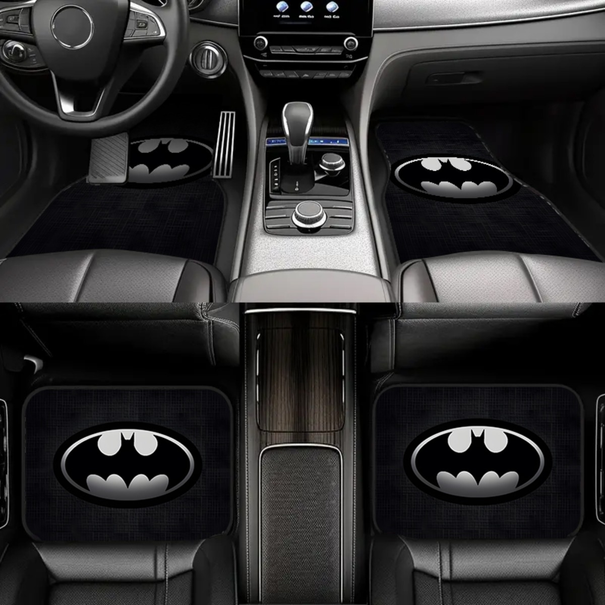 TEMU 4pcs Batman Warner Iconic Symbol Car Floor Mats, Durable Mats For Cars, Suvs And Trucks, Protect Vehicle Interior In , Ideal Gift For Men And