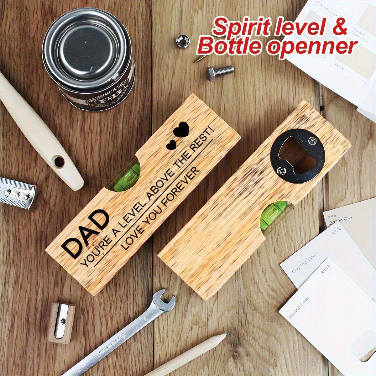 stainless steel bottle opener with wooden handle perfect gift for fathers day birthdays and holidays for dad and grandpa durable beer and soda opener for everyday use