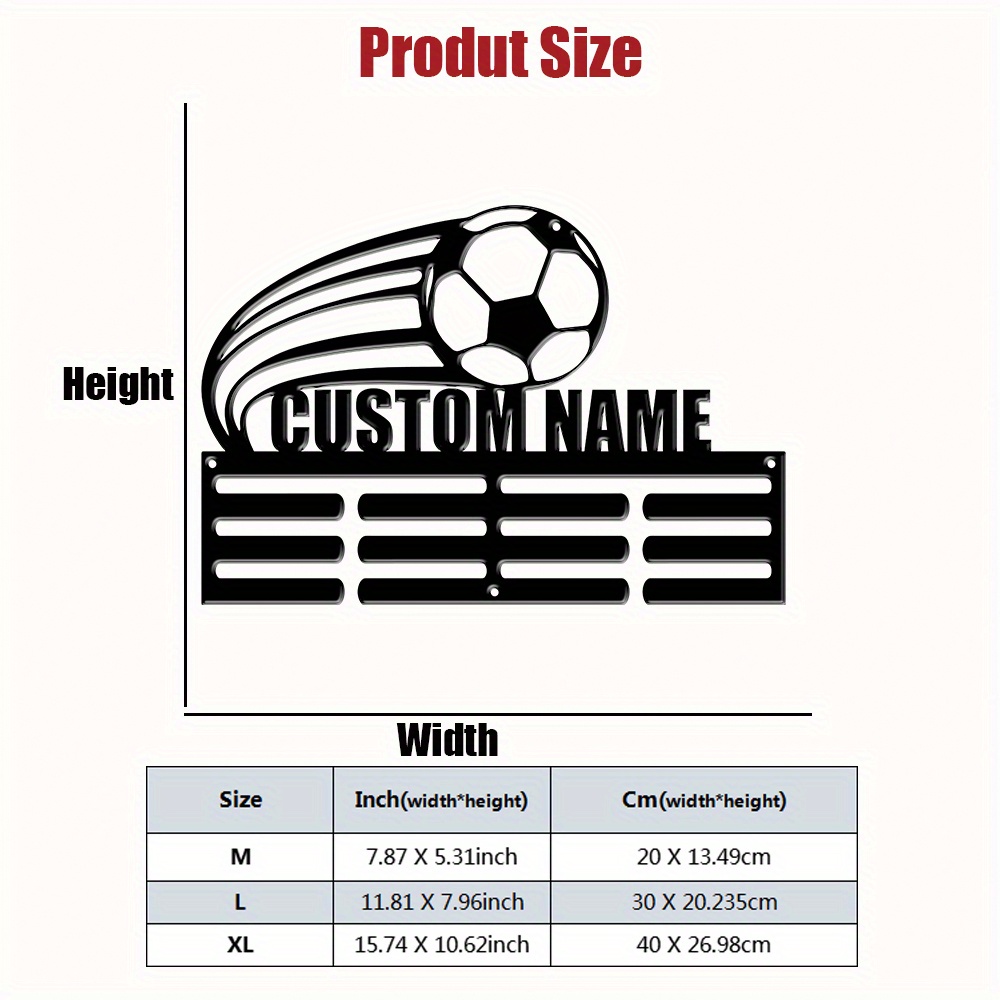 TEMU 1pc Football Shooting Style Award Golden Metal Holder Display, Decorative Hook, As Valentines Gift Wedding Gift Ramadan Gift, For Home Office