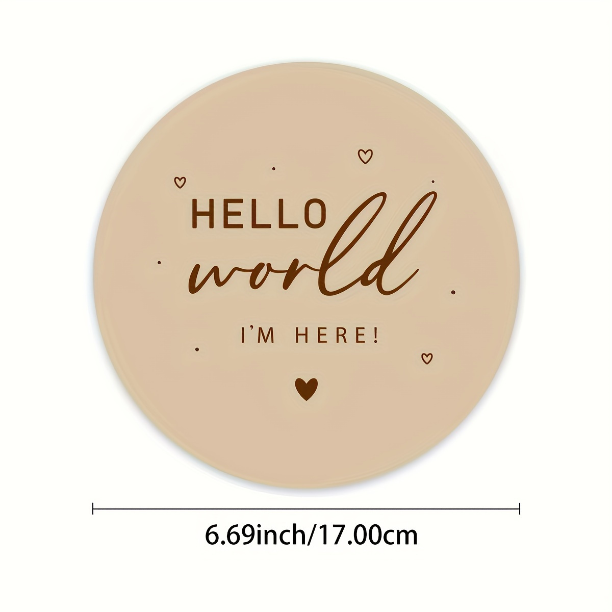 TEMU 2d Flat - A 2d Wooden Birth Announcement Plaque Saying 'hello World ', Designed For Handprints And Footprints, Serves As An Indoor Decoration, A