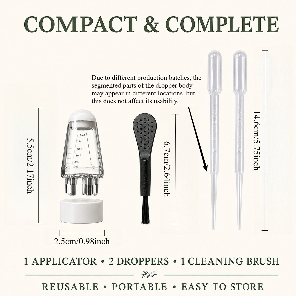 TEMU 4pcs Scalp Oil Applicator Set, 6ml Refillable Hair Oil Applicator Bottle With Roller Ball Massage Comb, 2 Filling Droppers And Cleaning Brush,