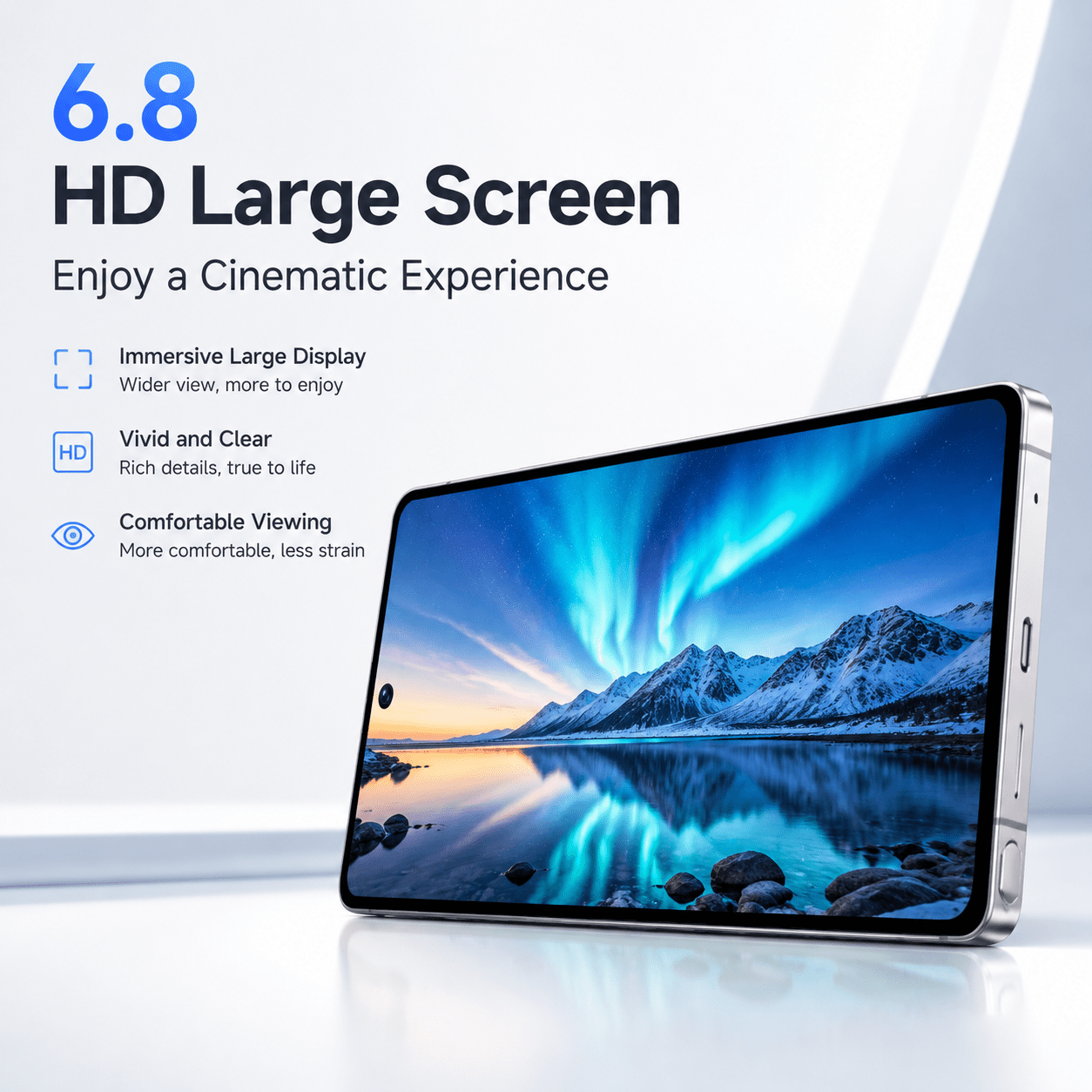 6 8 inch hd touchscreen unlocked   4gb 64gb expandable memory   support face unlock complete bundle senior   travel Product details 1
