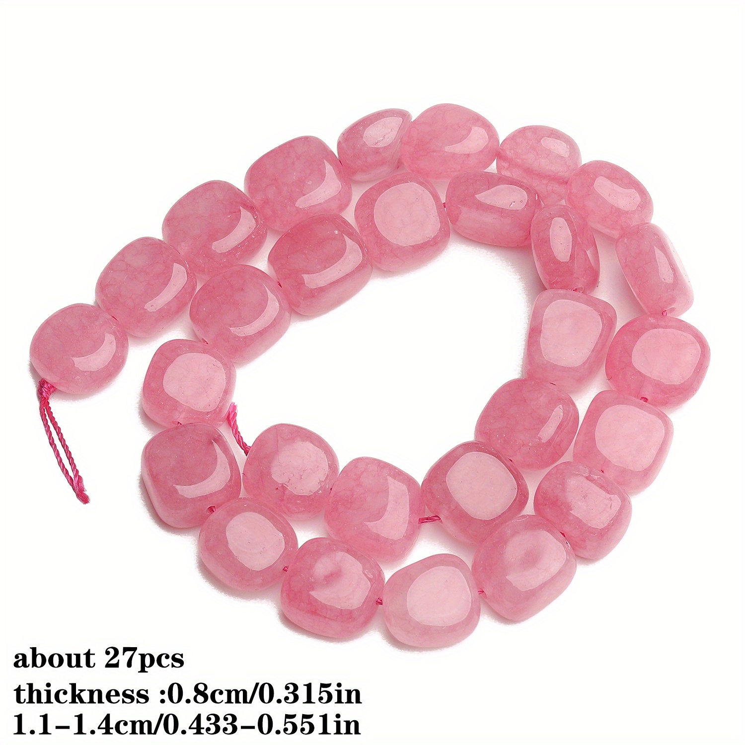 TEMU Beads & Bead Assortments - Natural Stone 11-14mm Square Dark Beads For Making - Ideal For Bracelets, Necklaces, Elegant Charms & Fashion Beading
