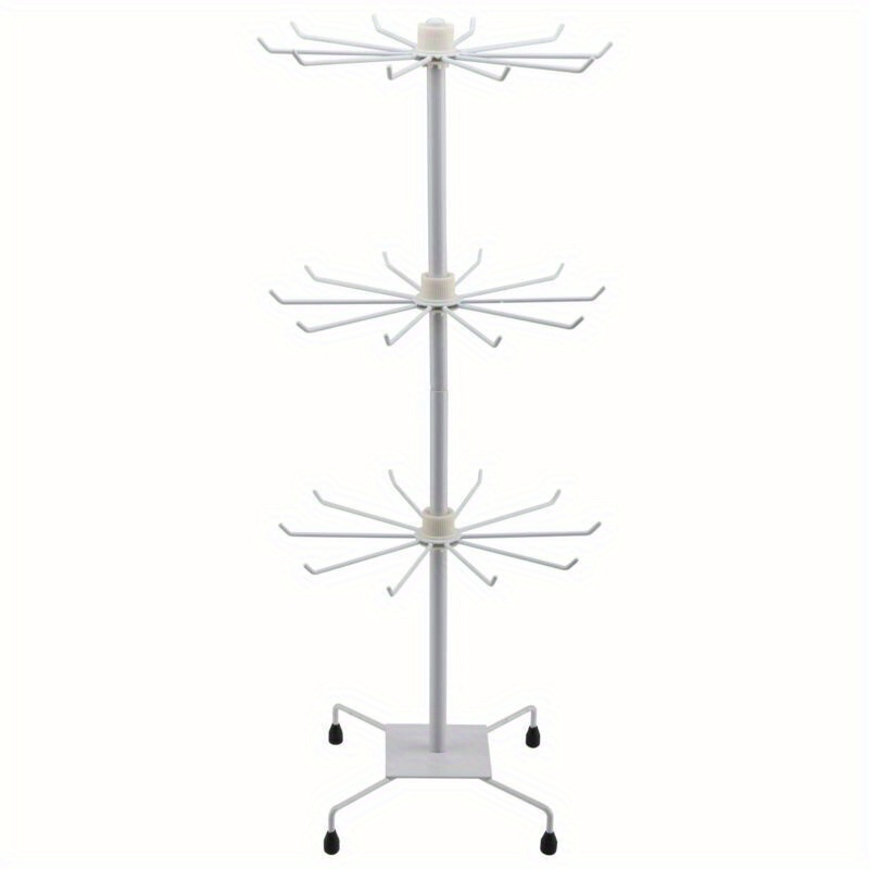 Image of 3-tier Rotating Jewelry Tower | Necklace And Earring Display Stand, Keyring Holder, Organizer For Necklaces, Earrings, Black - Plastic, Contemporary Style By Youyijia