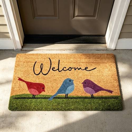 1 themed welcome outdoor mat featuring patterns suitable for front door entrance rv and camping front door decoration home outdoor mat