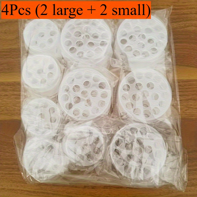 TEMU 4pcs Transparent Spiral Flower Stem Holders - Reusable Rotating Bouquet Twist Tool With Spiral Suitable For Vase Arrangements, Professional &
