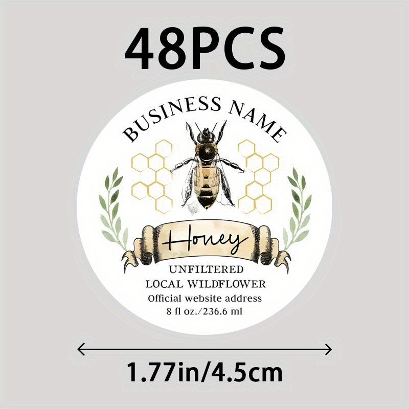 TEMU Custom 48/96 Name Stickers, Honey Jar Labels, Honey Stickers, Small Honey, Labels, Bee Gift Labels