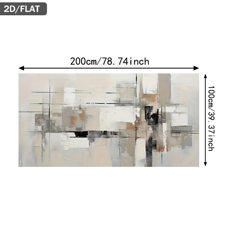TEMU 2d Flat, 2d Flat, Frameless Abstract Cityscape Print Art Measuring 39.37 By 78.74 Inches, Perfect For Modern Wall Decor In Living Rooms And