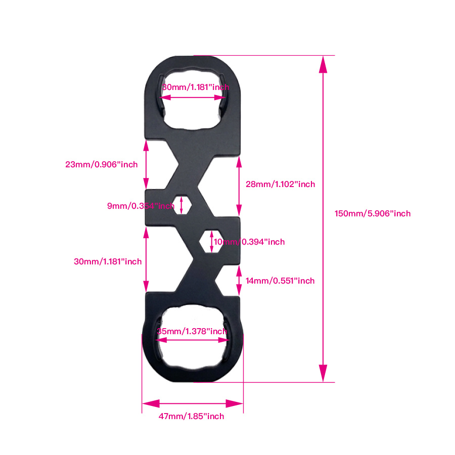 TEMU 3-40mm 8in1 Multifunctional -one Faucet Valve Core Aerator Wrench Dual-head Self-tightening Wrench Tool High Carbon Steel Spray Painting Process