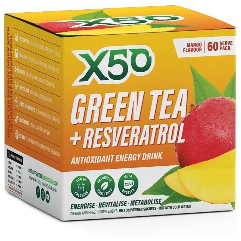 X50 Green Tea - Resveratrol Lemon and Ginger - 60 Serve