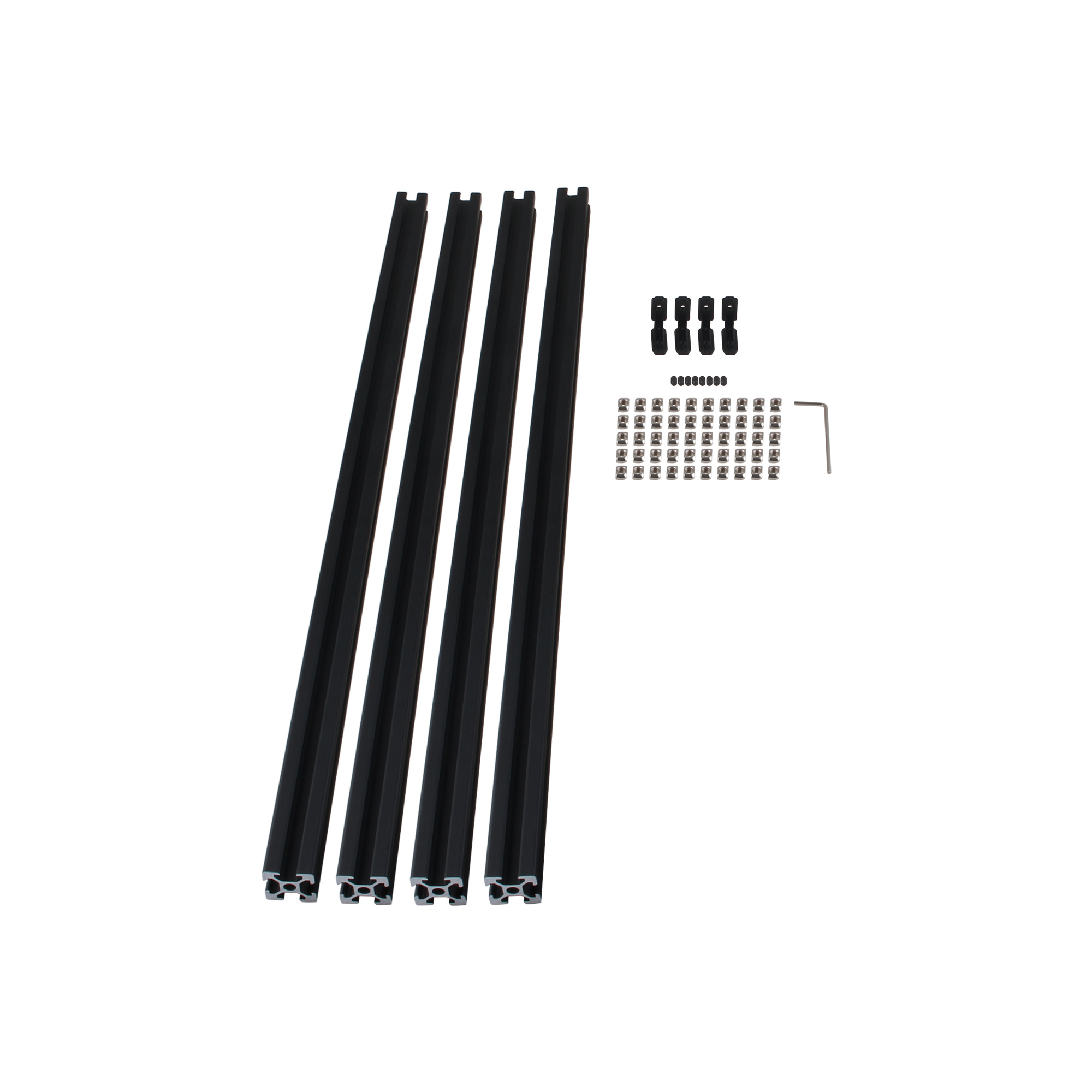 4pcs Of 500mm Long 2020 T-shaped Extruded Parts, Anodized Profiles For Black Linear Guides, Diy Robots, Workbench , And Equipment