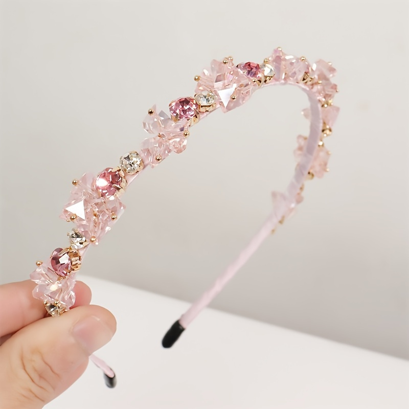 TEMU 1pc New Korean Style Crystal Women' Luxury Quality Rhinestone Hair Tie Internet Celebrity Banquet Hair Clip Hair Tie