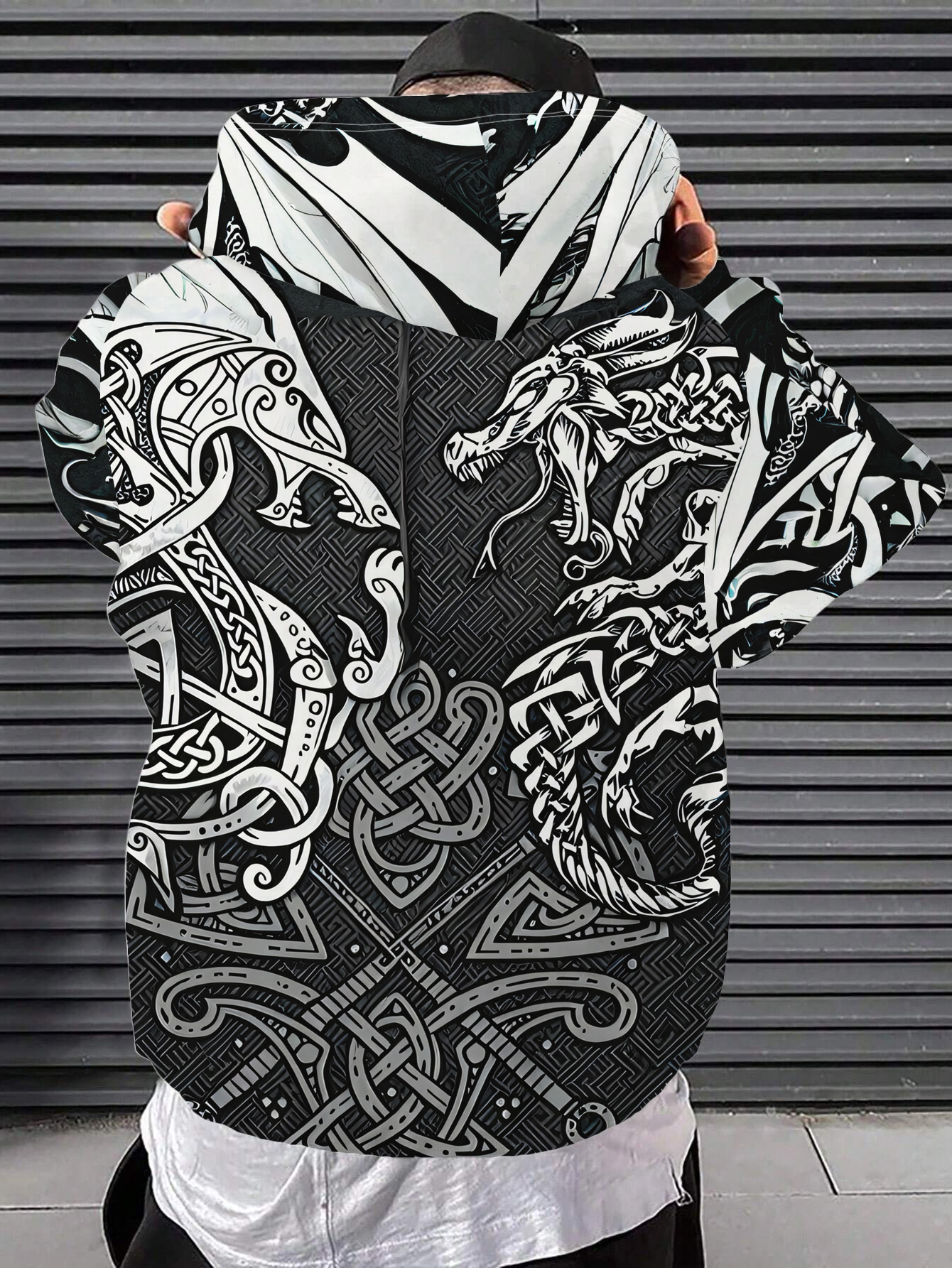 herre celtic dragon symmetrisk celtic knot hettegenser - Temu Norway, image size:800x1066