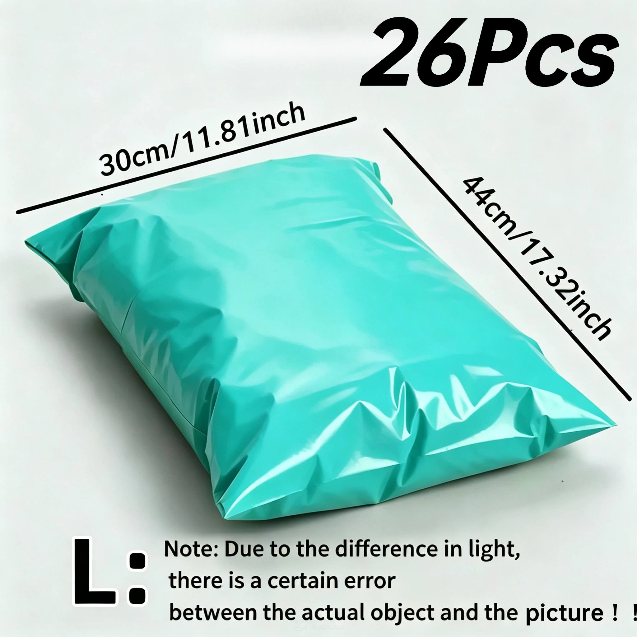 TEMU 26pcs Thickened Pe (light Jade Green) Self-sealing Courier Bags, Opaque Tear-resistant Mailing Bags, Breakproof Material, Multiple Sizes S-xxl,