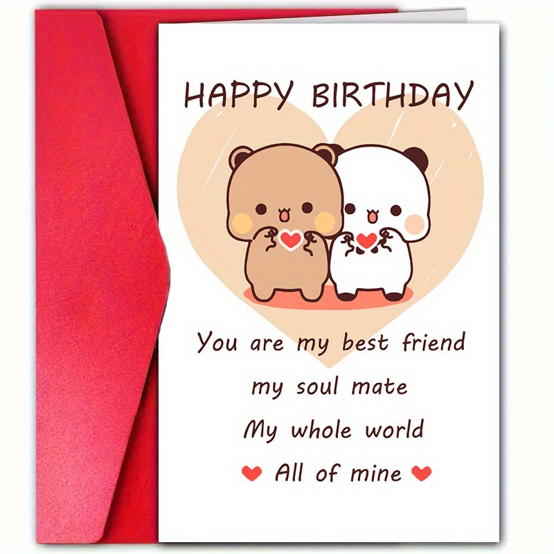 TEMU 1pc, Meaningful And Dudu Birthday Card With Envelope, 4.72 Inches * 7.09 Inches, Suitable For Family, & Daughters, Girlfriends & , High-quality