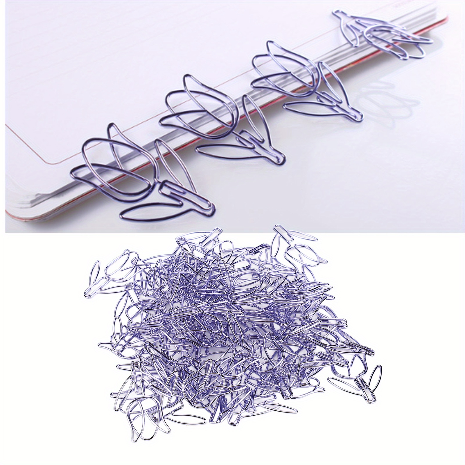 

50pcs Paper Clips Cute Design Metal Used Flower Paper Clips For Notebook Bookmark