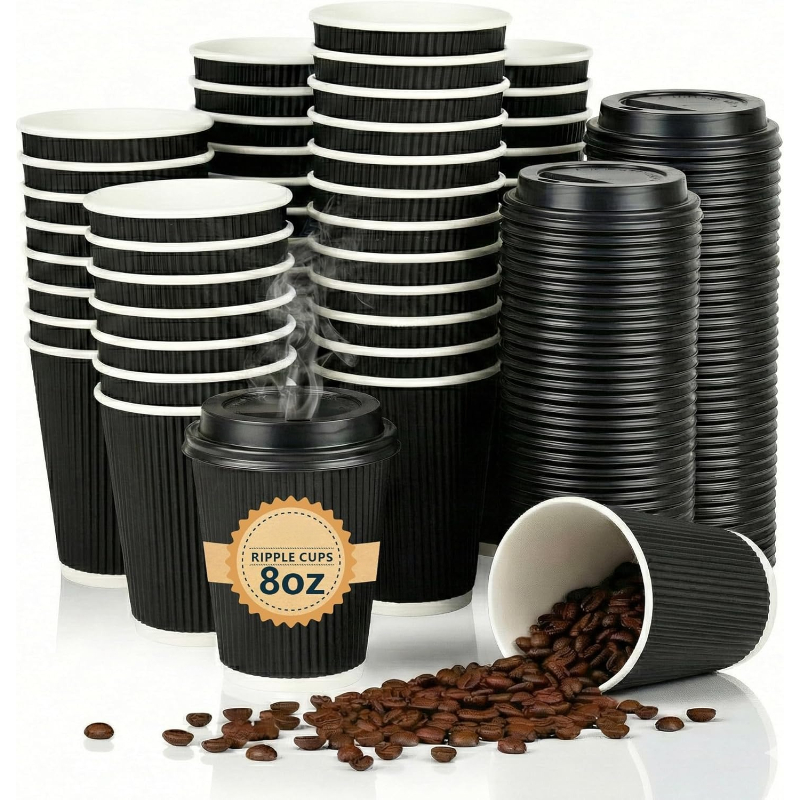 4 pack mug set for manager Home Basics 4 Piece Ceramic Stackable Mug Set With Stand, Embossed Obe   ShopBobbys