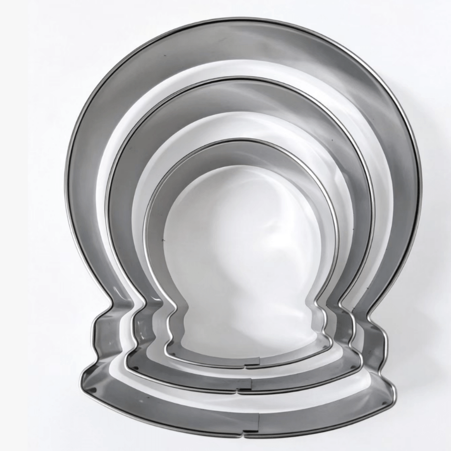 TEMU Set de 3 emporte-pièces de boule de Noël hivernale à de neige, de boule de cristal, 3 tailles, emporte-pièces en acier inoxydable 430, moules à