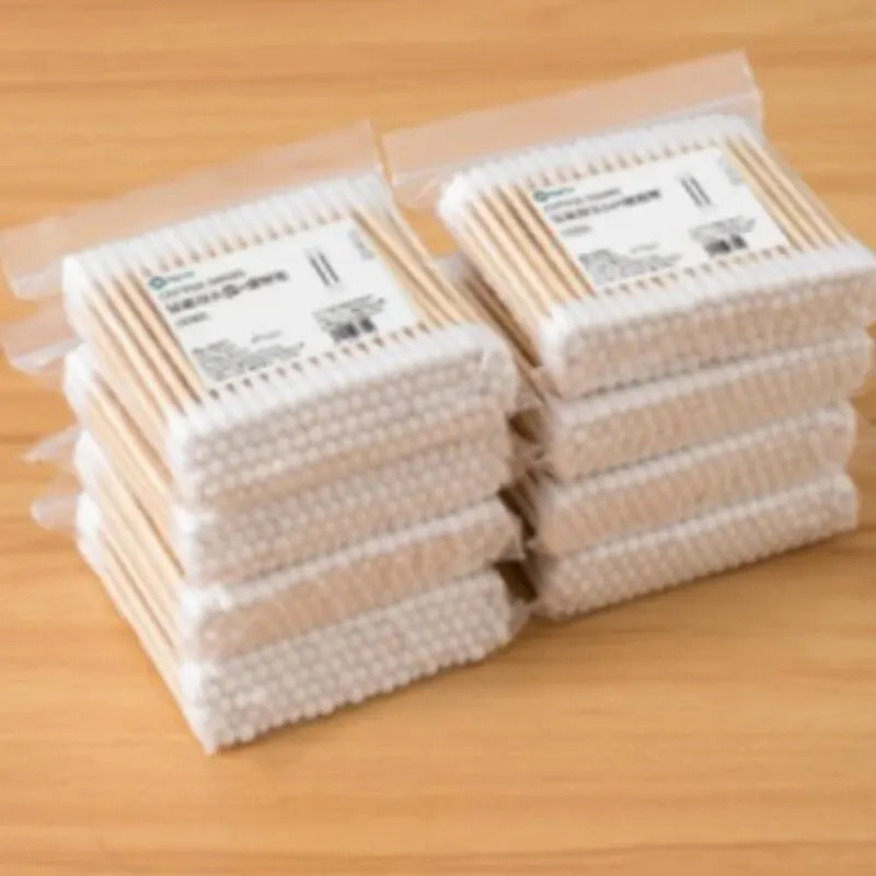 Image of 1000pcs Dual-head Swabs Ear Makeup Removal Home Wooden Sticks Makeup Removal Beauty Sticks Ear Makeup Removal