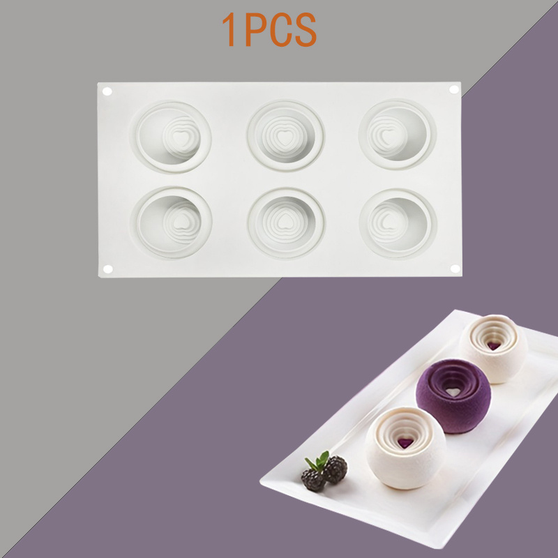 Image of 1pc/baking Cake Mold - Romantic Heart Swirl , Handmade Fondant, Chocolate, And Soap - Perfect For Valentine's Day Baking Home Decor