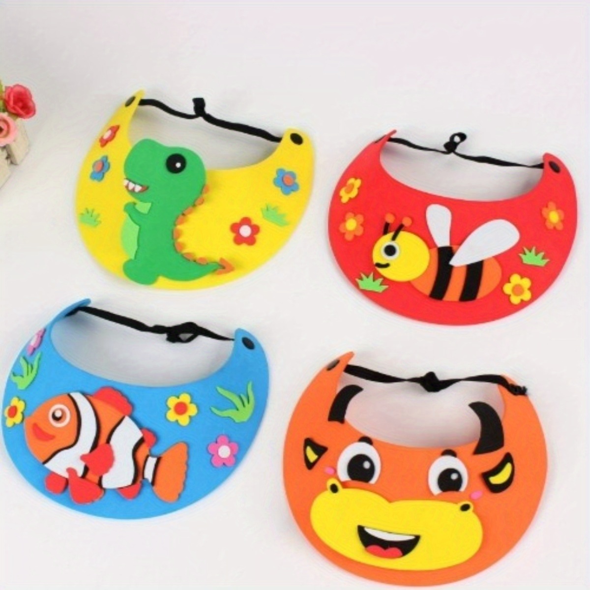 4pcs Cartoon Hat, Party Photo Booth Equipment