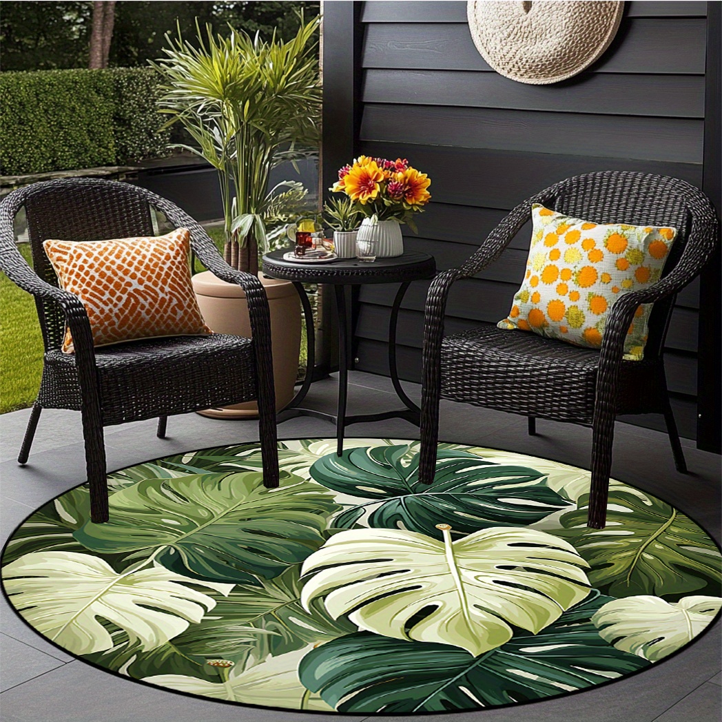 TEMU 1pc Large Round Mat Suitable For Bathroom/kitchen/outdoor, Machine Washable /outdoor Mat With Pvc Backing, Thick Soft Suitable For Patio, Living