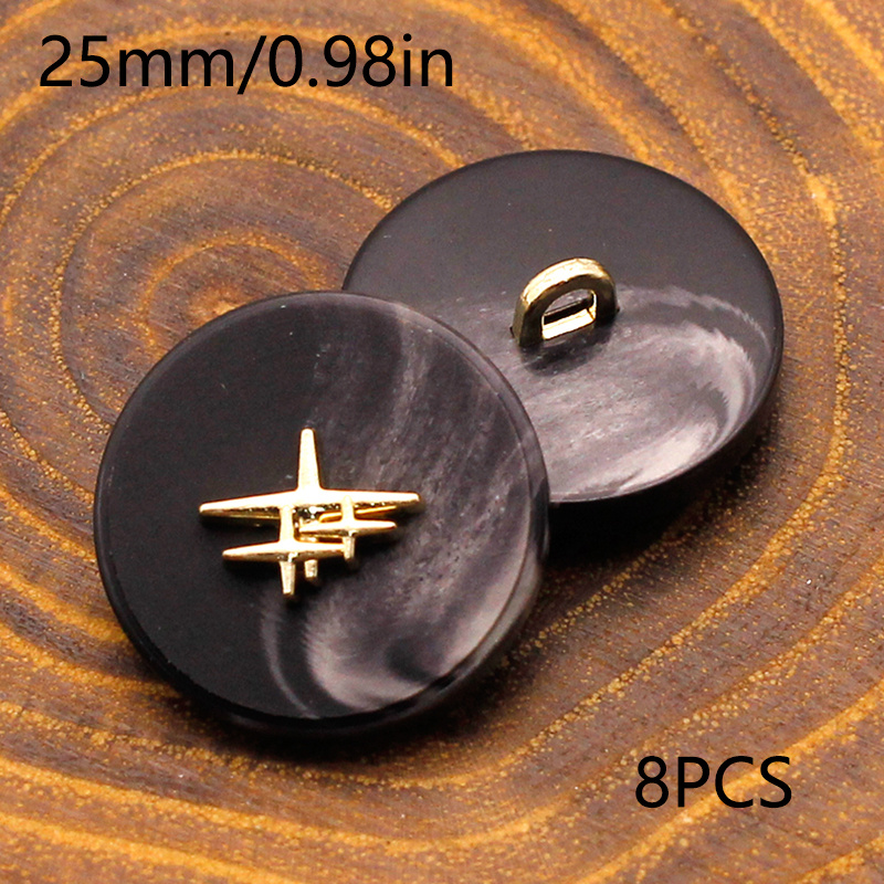 TEMU 8pcs Resin Buttons Suitable For Woolen Coats, Windbreakers, Double-sided Cashmere Shirts, Suit Jackets, Knitted Cardigans, Vintage Versatile