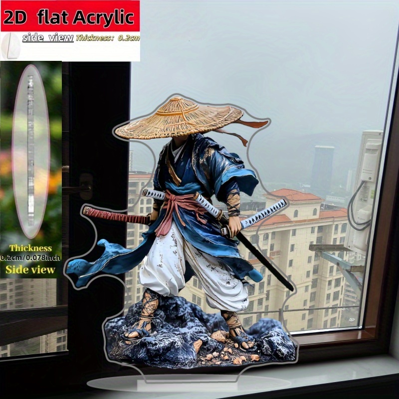 2d düz 1 adet japon samuray masa dekorasyonu mavi ve altın - Temu