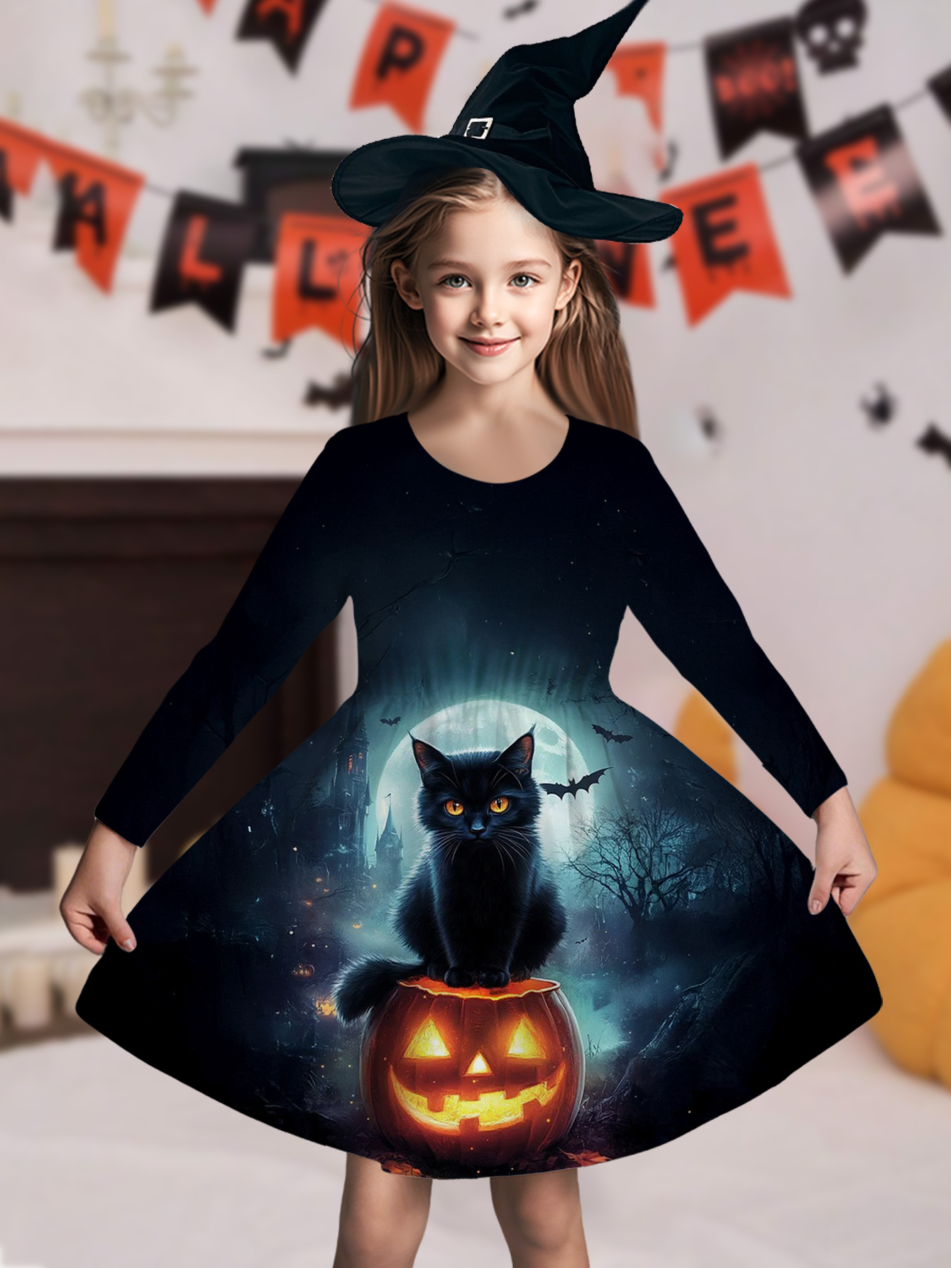halloween birthday dress Black Tulle Tutu Dress with Long Train Skirt for Rockabilly Girls, Kid –  AmimamiDoll