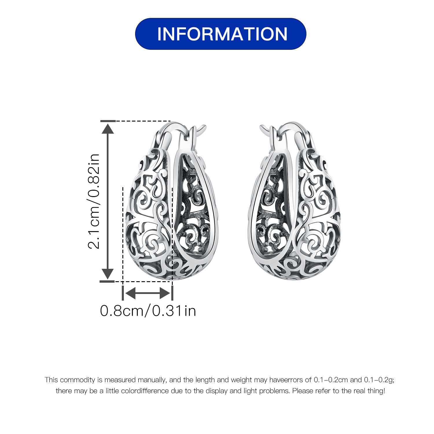 Women's 925 Silver Plated Hypoallergenic Earrings