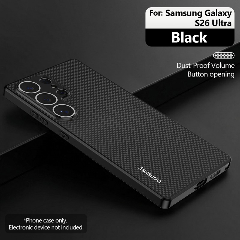 TEMU Phone Case: Carbon Mirror Series Carbon Fiber Pattern Phone Case For Galaxy S26