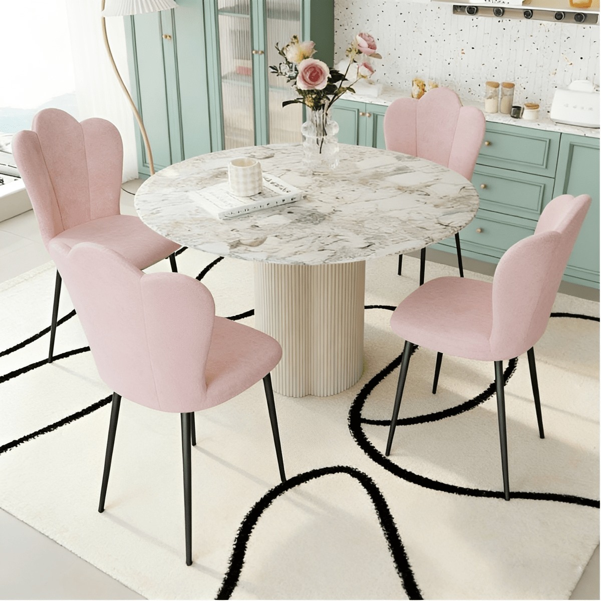Image of Dining Room Chairs, Set Of 2, Kitchen Chairs With Backrest, Upholstered, Metal Legs, Suitable For Living Room, Dining Room, Bedroom, Office Or Study, No