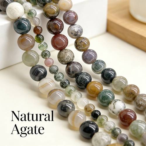 agate loose round beads jewelry projects in a bohemian style including supplies for bracelets necklaces and earrings in bulk