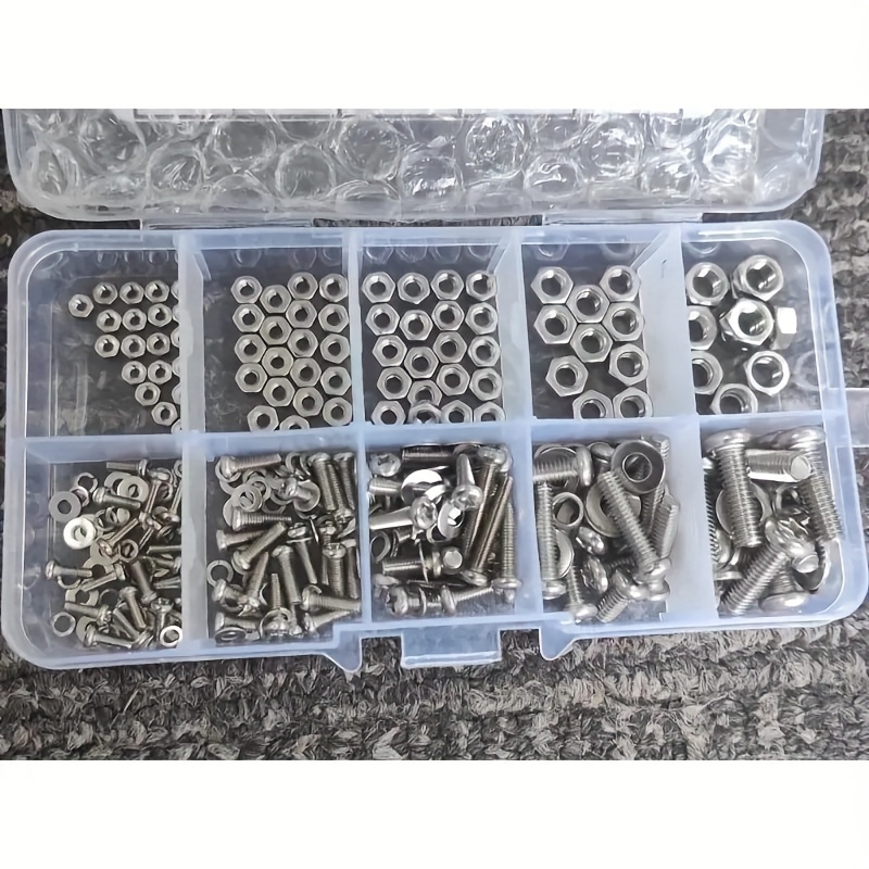 TEMU 380pcs Heavy-duty Stainless & Assortment - M2 M2.5 M3 M4 M5 Machine Screws With, Suitable For Electronics,, Repairs, Automotive, Crafts - Small