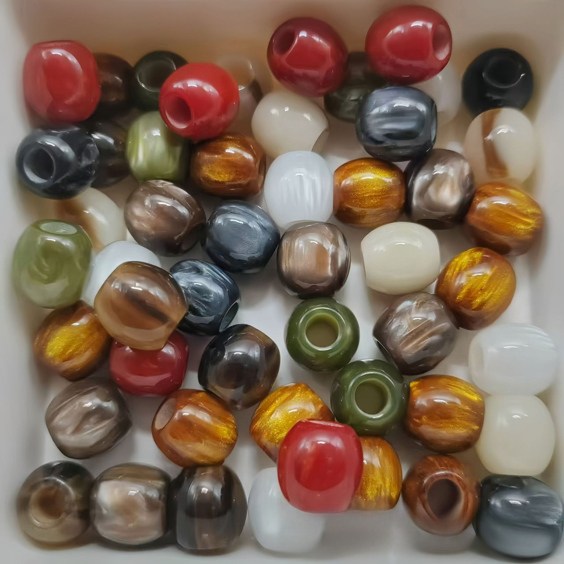 TEMU 20 stuks -Porie Kralen 12mm - Glanzende Bolletjes met Gaten voor DIY Sieraden Maken, Armbanden, Kettingen, Oorbellen & Sleutelhangers - Geschikt