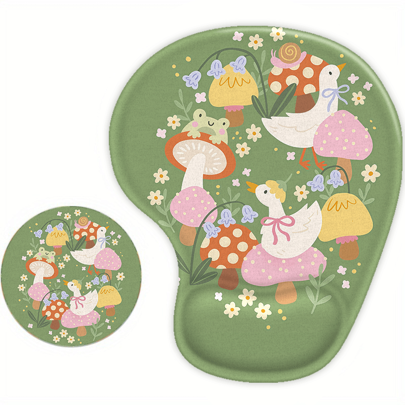 TEMU ergonómica para ratón con soporte de muñeca y juego de posavasos con diseño de , que comodidad para la muñeca, fácil escritura, ideal para