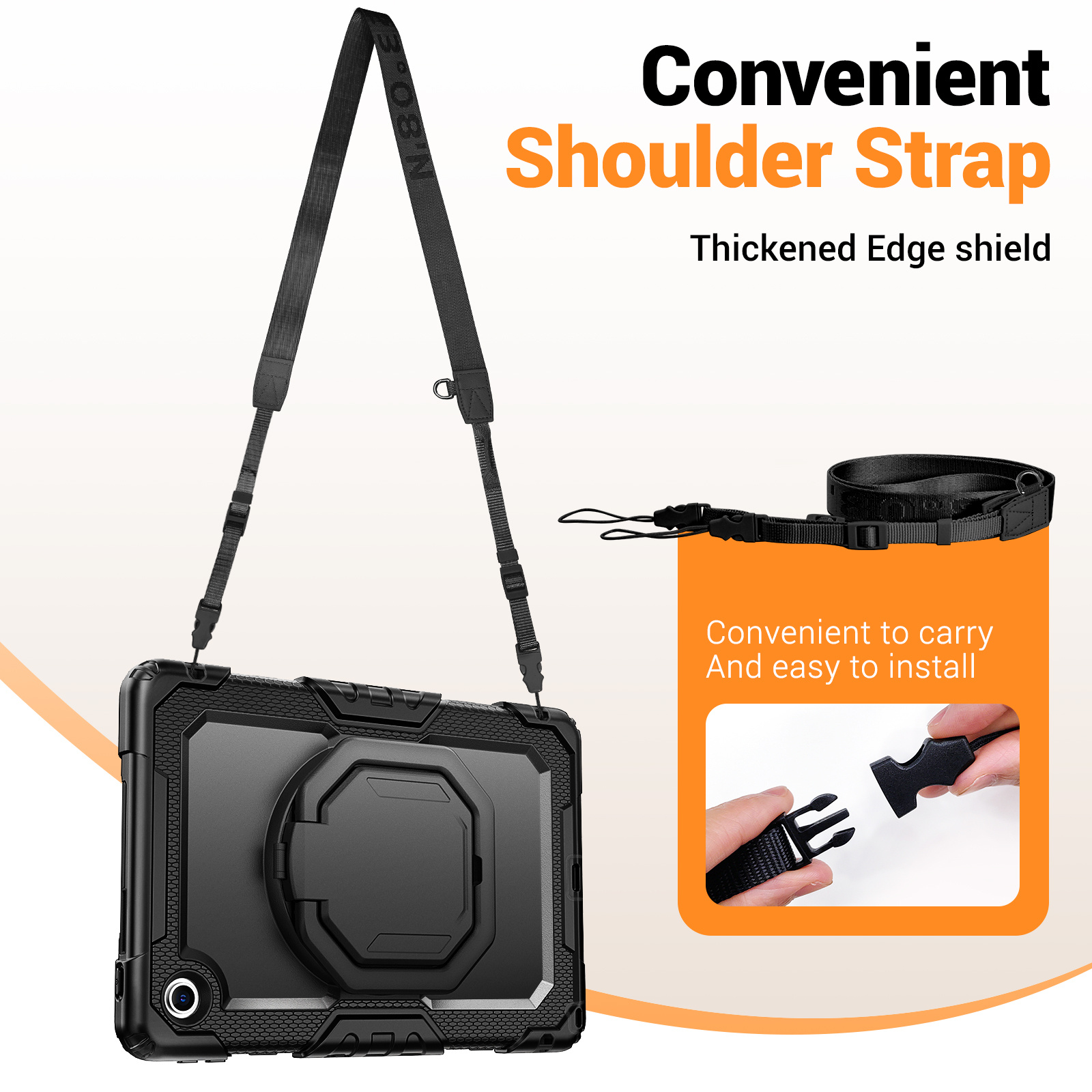 TEMU Tablet Case: Suitable For Tab 10.1 (tb-311xu) Wrist Strap Folding Large Stand Corner Reinforced Protection Strap Shoulder Strap, Lens Height