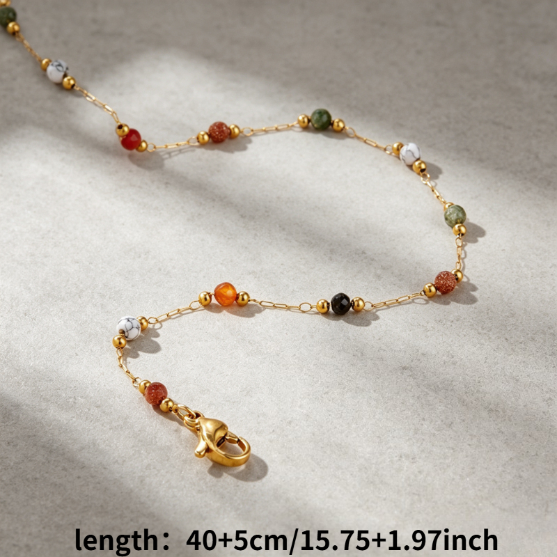 Retro Style 316L Stainless Steel Beaded Necklace
