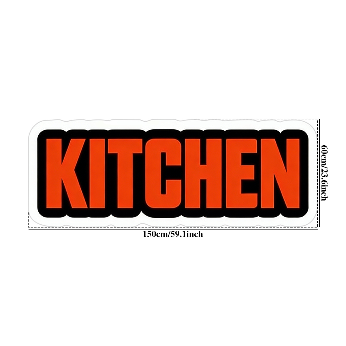 TEMU A Faux Cashmere Rug Weighing 1000g, With A Thickness Of 10mm And Dimensions Of 40x110cm, Featuring Red And Black Kitchen Lettering. This