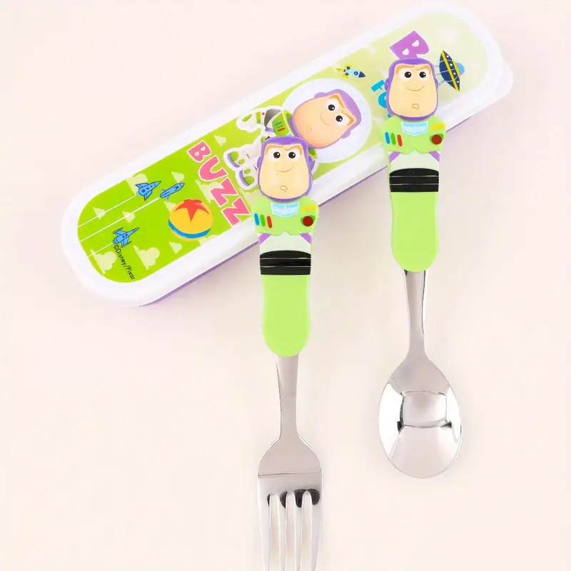 3pcs stainless steel cutlery set space themed spoon fork box durable lightweight lunch camping picnics ideal gift for friends camping essentials design durable utensils camping accessories Product details 0