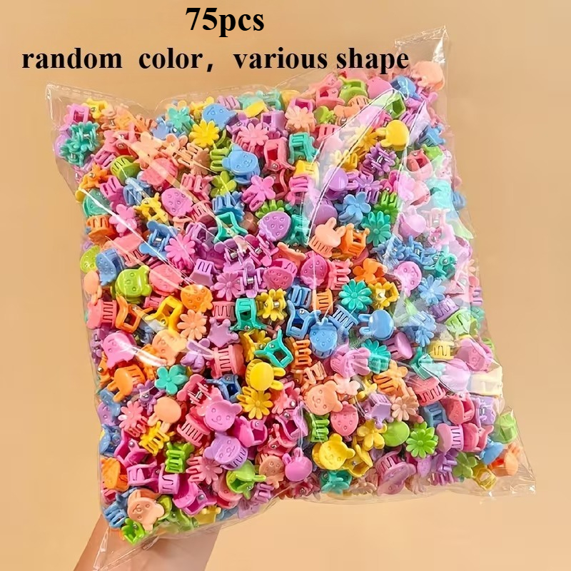 TEMU 75 piezas de pinzas de pelo tipo garra pequeñas, nuevas, de aleatorios, accesorios para el cabello