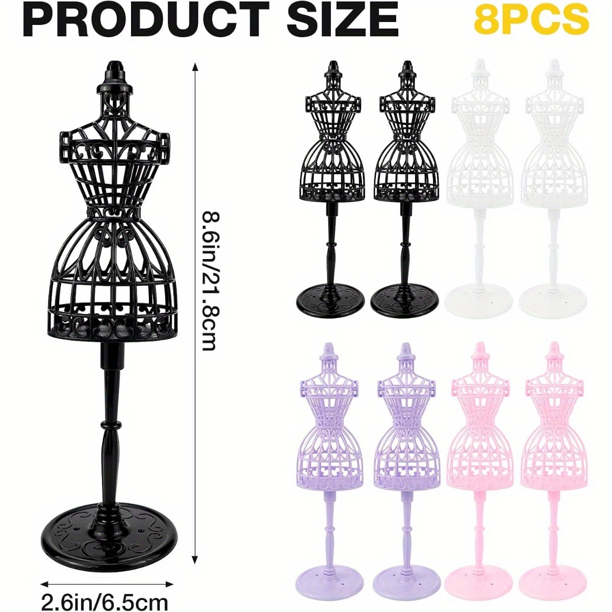 set 8 miniature mannequins dress form stands dolls clothing - Temu