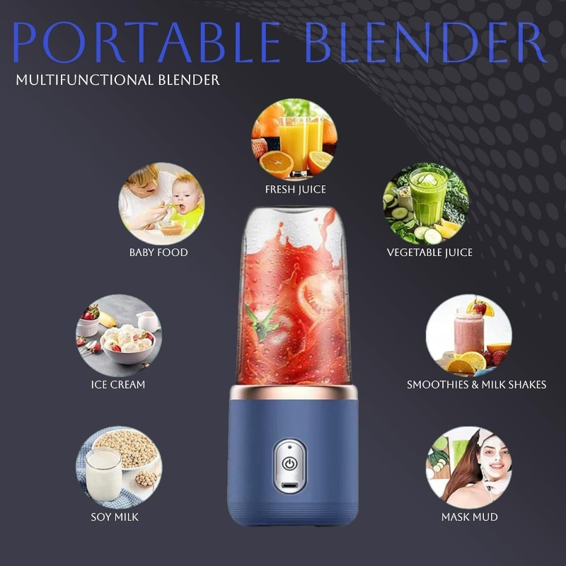 portable usb rechargeable mini juicer cup compact   blender for smoothies shakes ideal for students on the go details 1