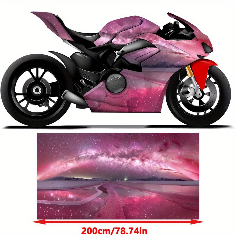 pink starry arctic motorcycle vinyl wrap decal sticker Temu Oman