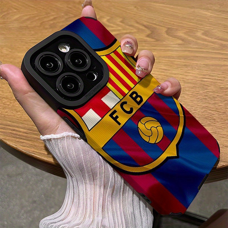 Funda para Teléfono - Diseño de 2 Patrones con Imagen de Fondo del Escudo del Equipo de Barcelona, Adecuada para iPhone 17, 17Air, 17Pro, 17Promax, 16, 16Plus, 16Pro, 16Promax, 15, 15Plus, 15Pro, 15Promax, 14, 14Plus, 14Pro, 14Promax, 13, 13Pro, 13Promax, 12, 12Pro, 12Promax